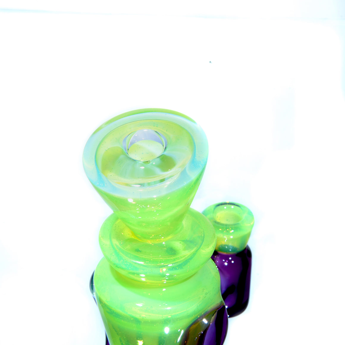 Fully-worked Mid-size Double-uptake Rycycler -  Slyme/Gold Amethyst - 10mm Female