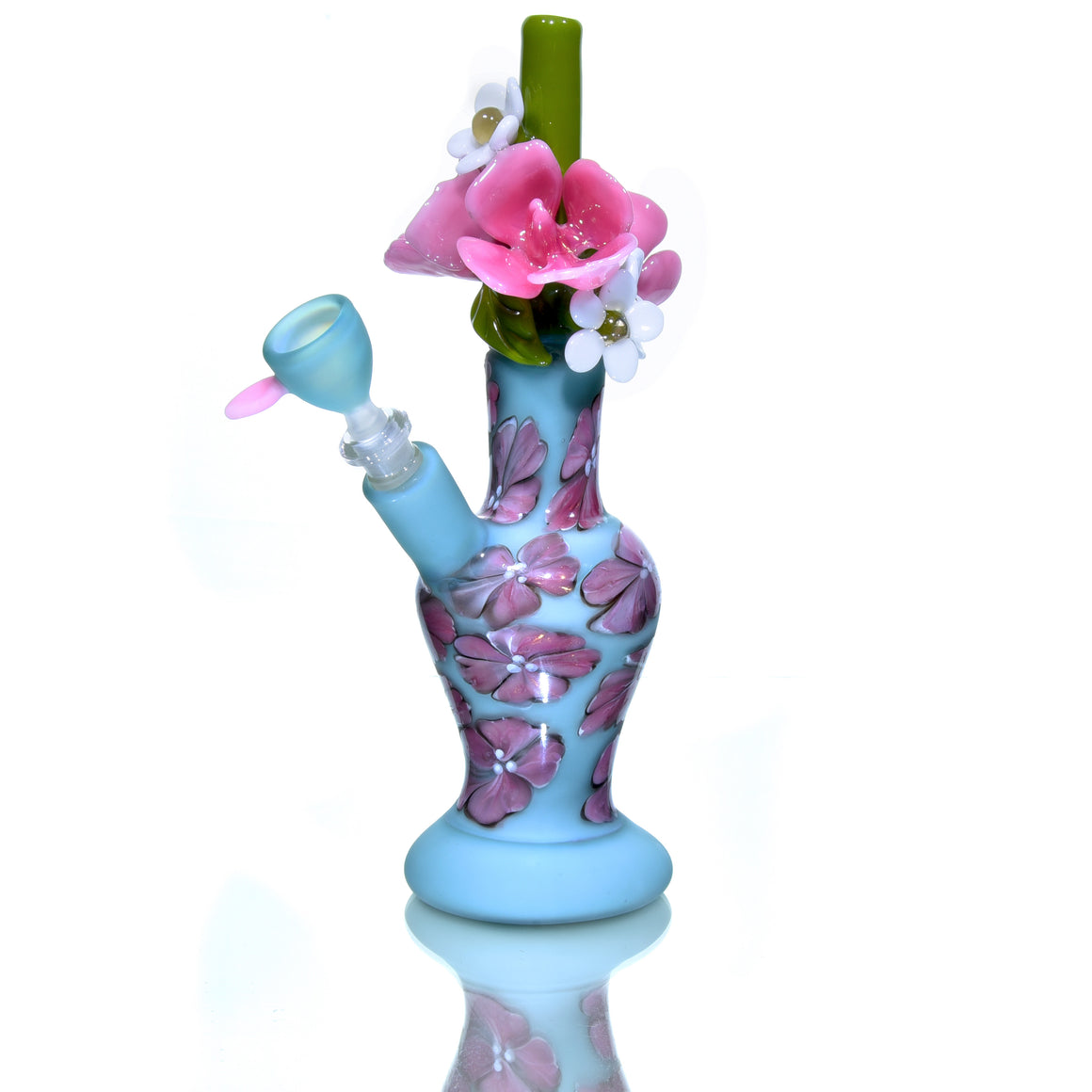 Floral Pattern Bouquet Mini Tube w/ Removable Downstem - Wild Roses - 10mm Female