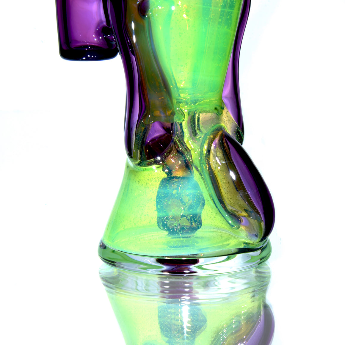 Fully-worked Mid-size Double-uptake Rycycler -  Slyme/Gold Amethyst - 10mm Female