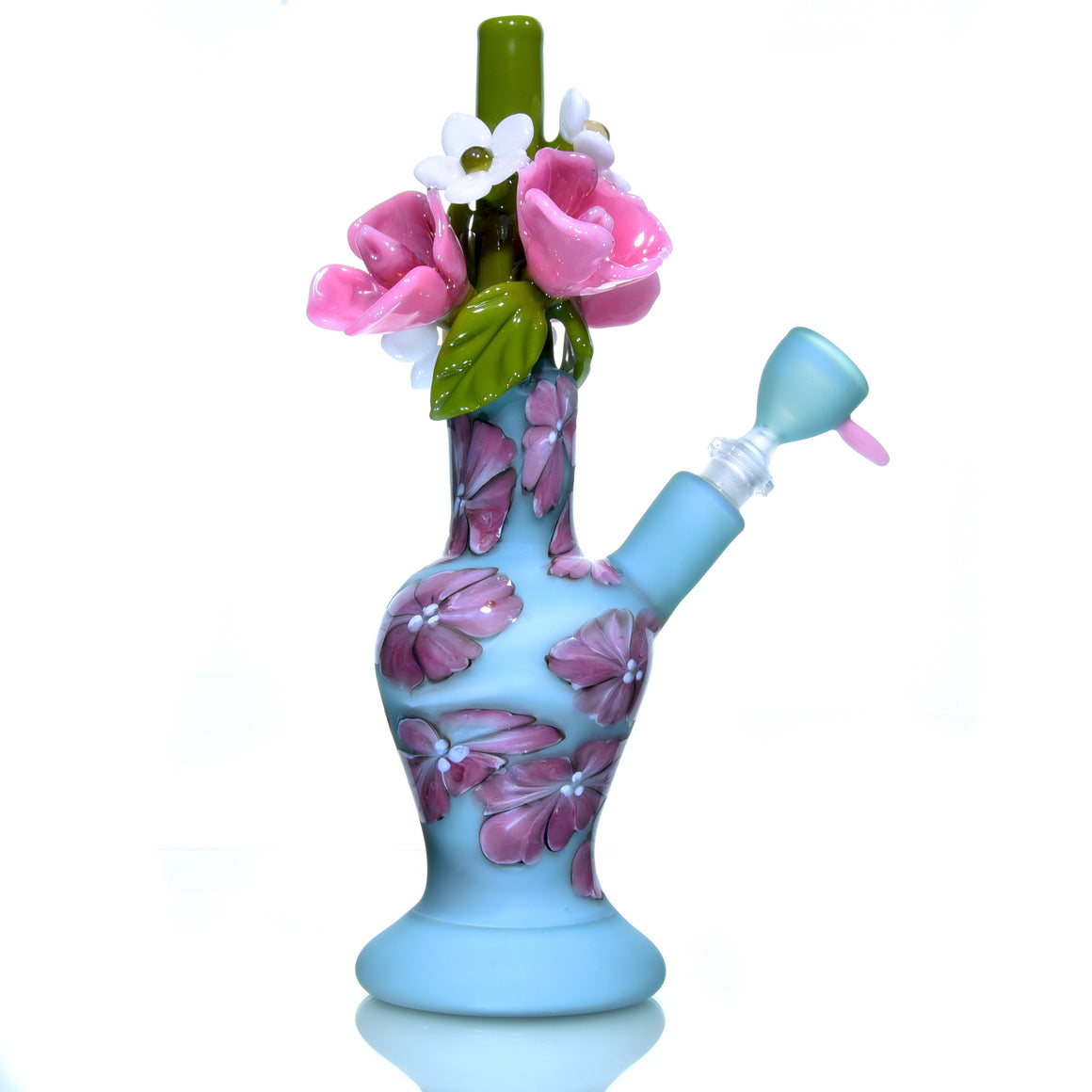 Floral Pattern Bouquet Mini Tube w/ Removable Downstem - Wild Roses - 10mm Female