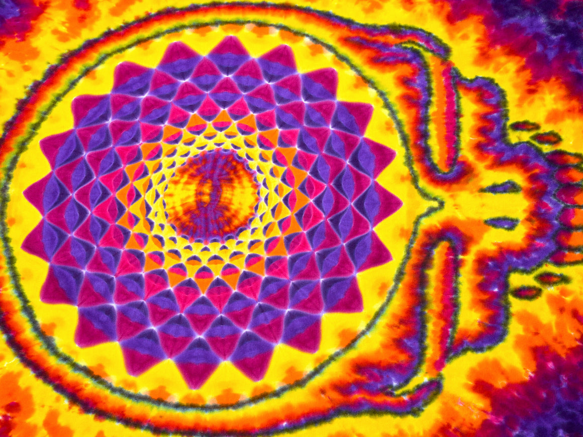 Large - Inferno Stealie Mandala Combo Short-sleeve Tie Dye T-Shirt