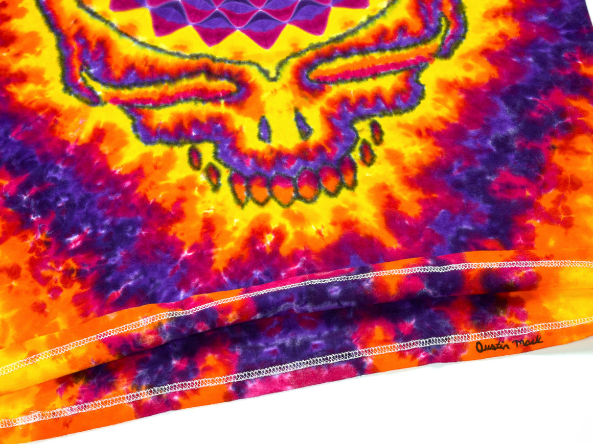 Large - Inferno Stealie Mandala Combo Short-sleeve Tie Dye T-Shirt