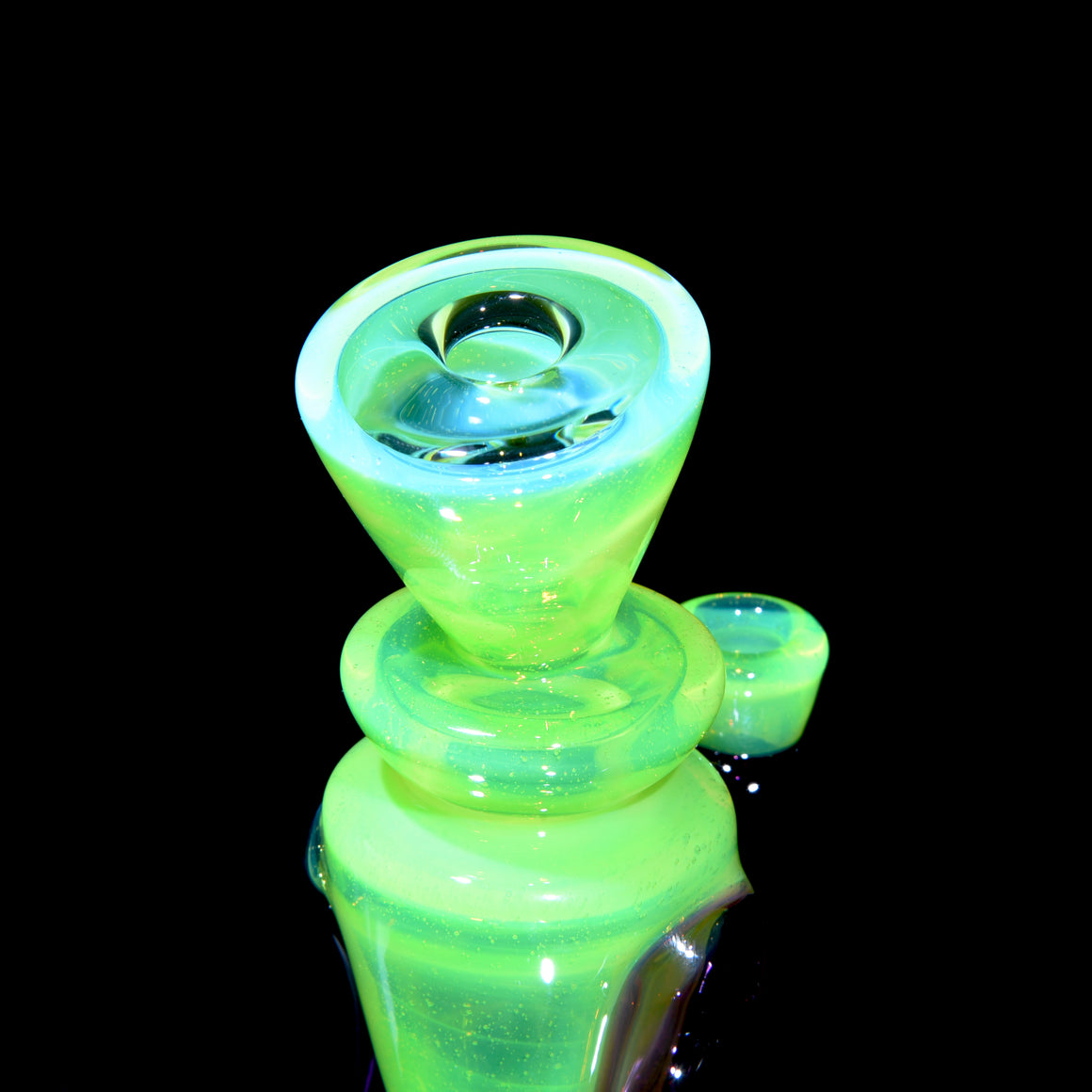 Fully-worked Mid-size Double-uptake Rycycler -  Slyme/Gold Amethyst - 10mm Female