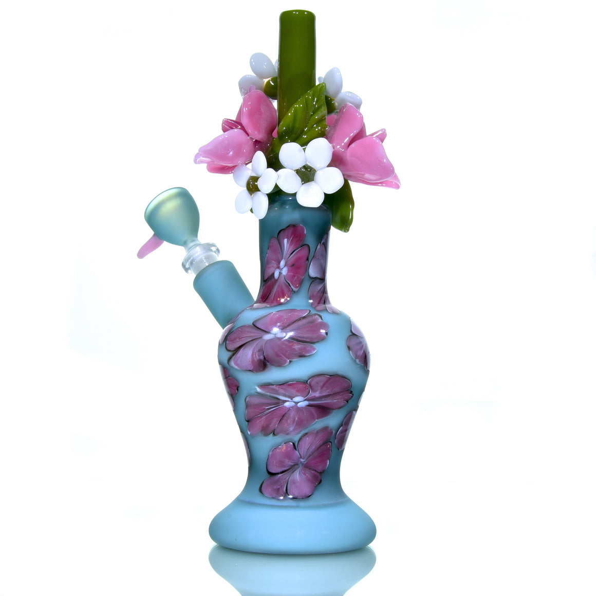 Floral Pattern Bouquet Mini Tube w/ Removable Downstem - Wild Roses - 10mm Female