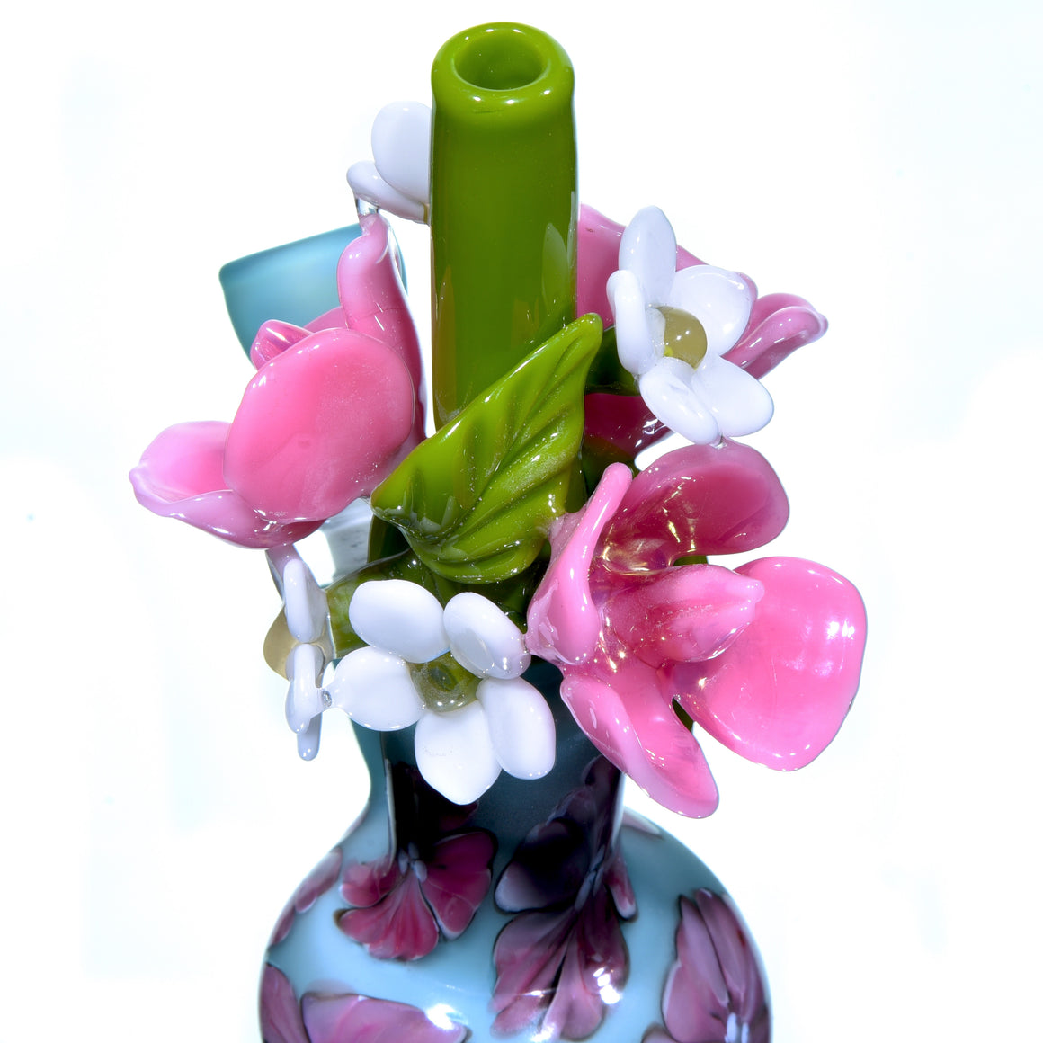 Floral Pattern Bouquet Mini Tube w/ Removable Downstem - Wild Roses - 10mm Female