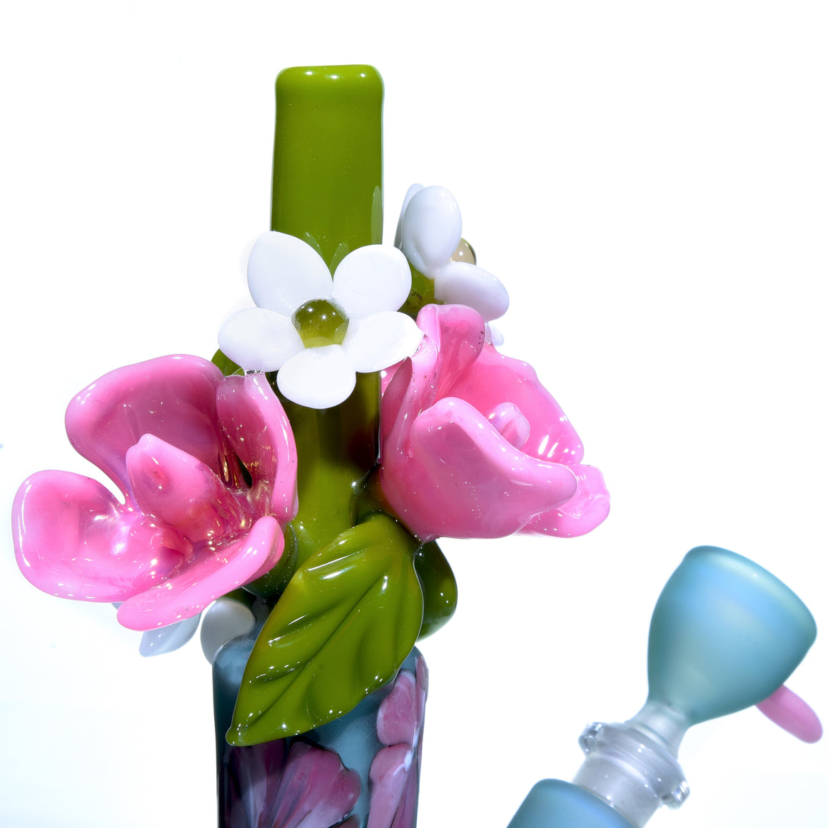 Floral Pattern Bouquet Mini Tube w/ Removable Downstem - Wild Roses - 10mm Female