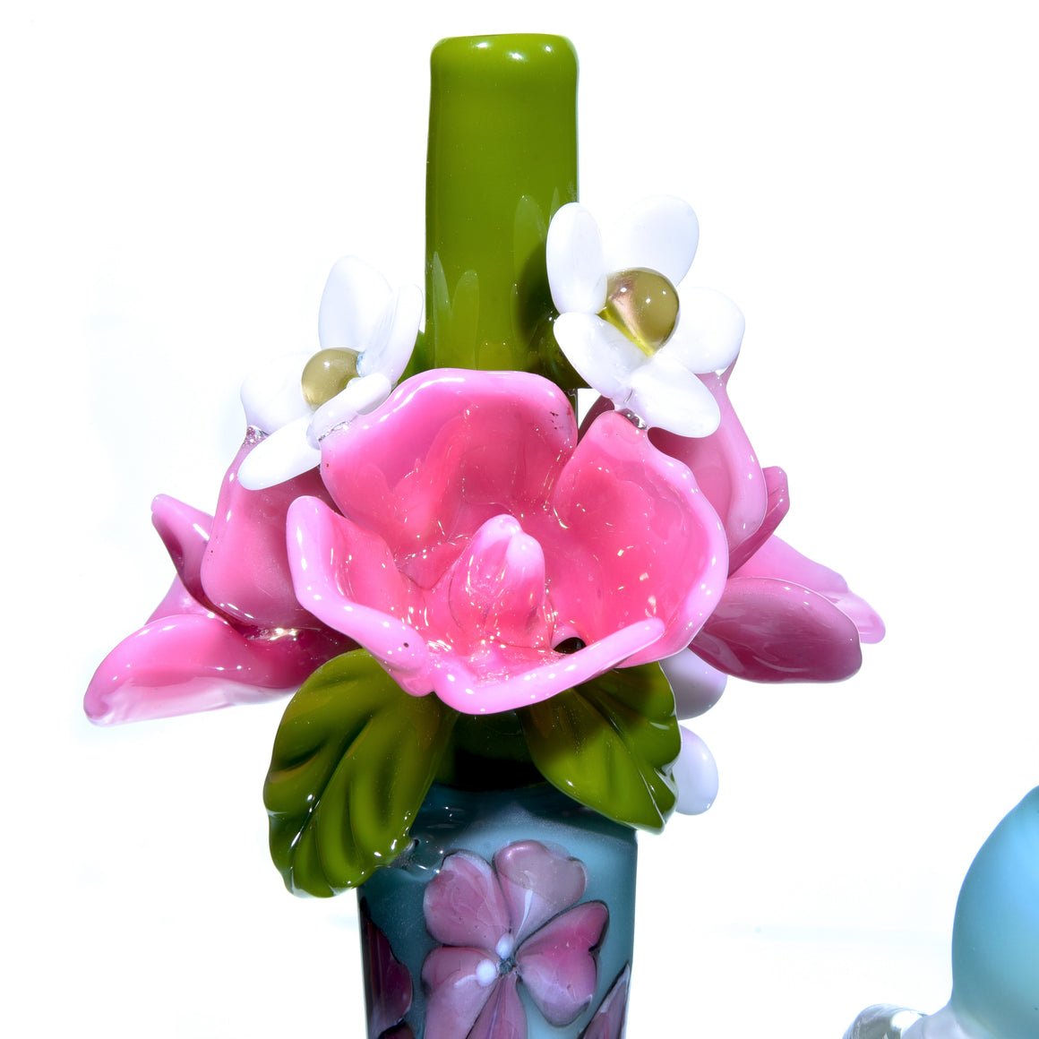 Floral Pattern Bouquet Mini Tube w/ Removable Downstem - Wild Roses - 10mm Female