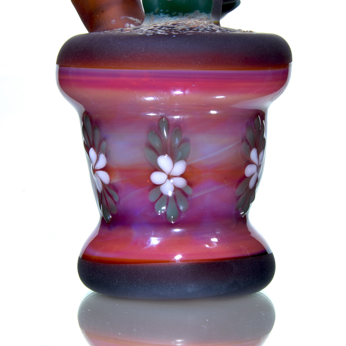 Frosted Floral Pattern Vase Mini Tube w/ Removable Downstem - Echeveria & Moon Cactus - 10mm Female