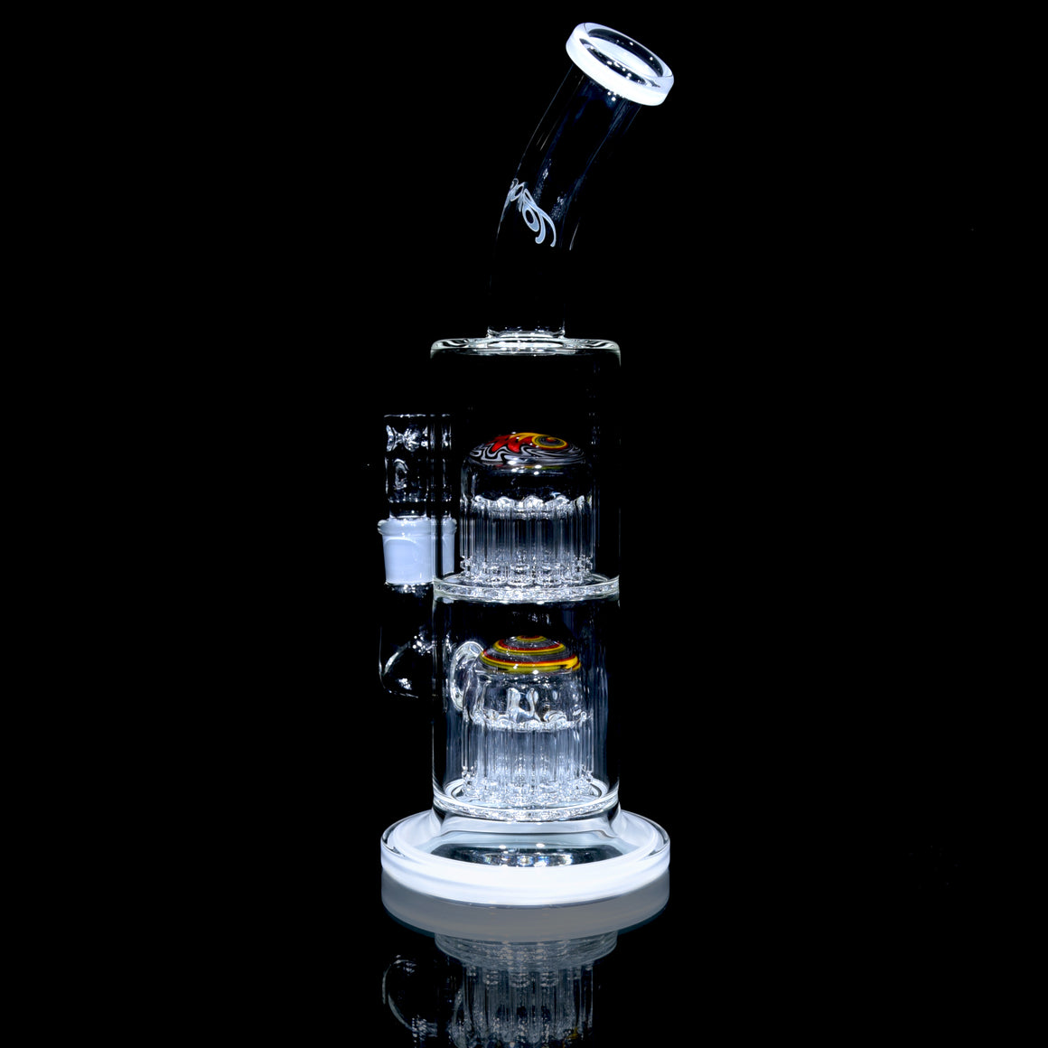 Double-worked Rasta 13/13 Double Micro - White Lip Wraps - 14mm Female
