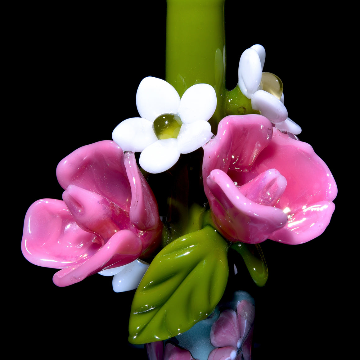 Floral Pattern Bouquet Mini Tube w/ Removable Downstem - Wild Roses - 10mm Female