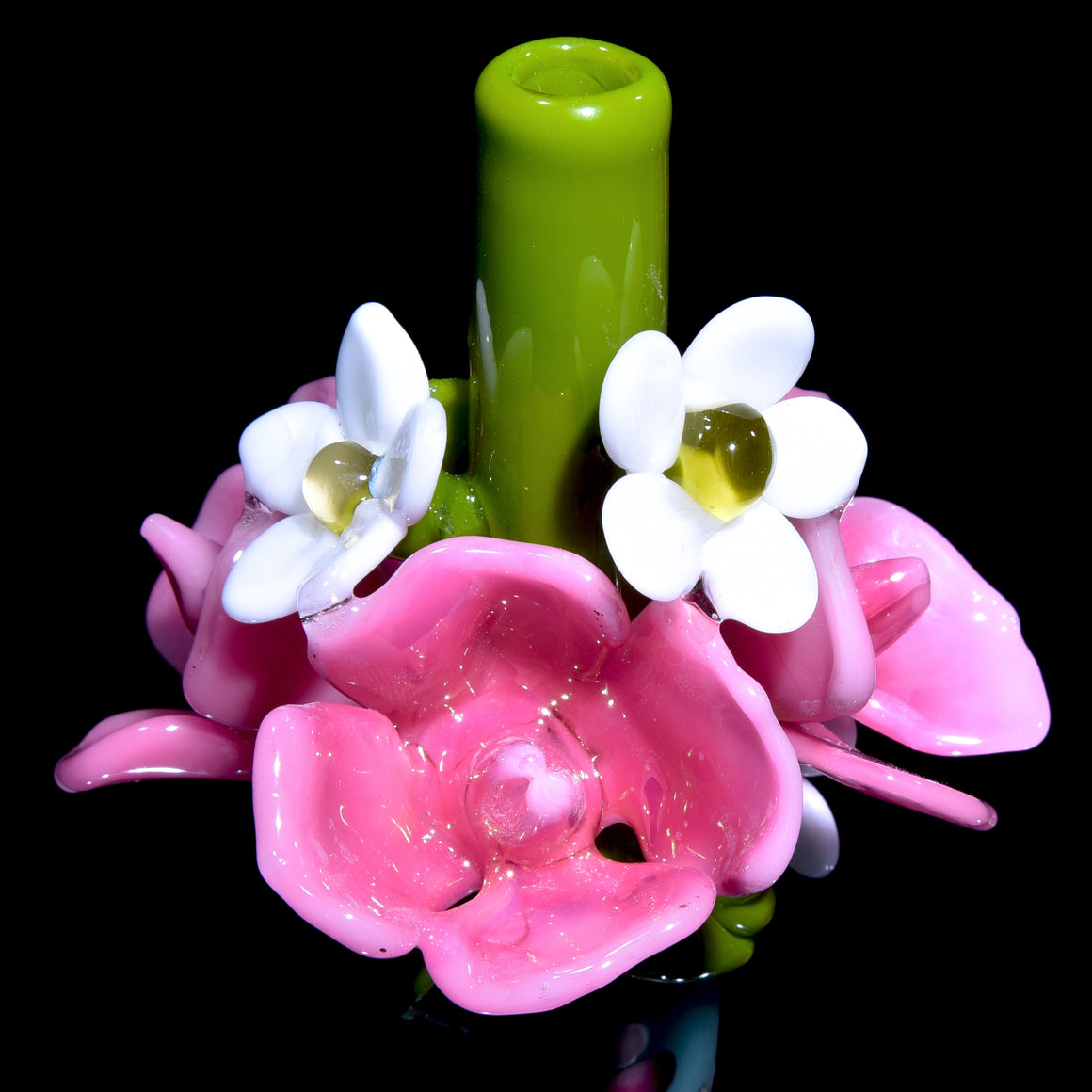 Floral Pattern Bouquet Mini Tube w/ Removable Downstem - Wild Roses - 10mm Female