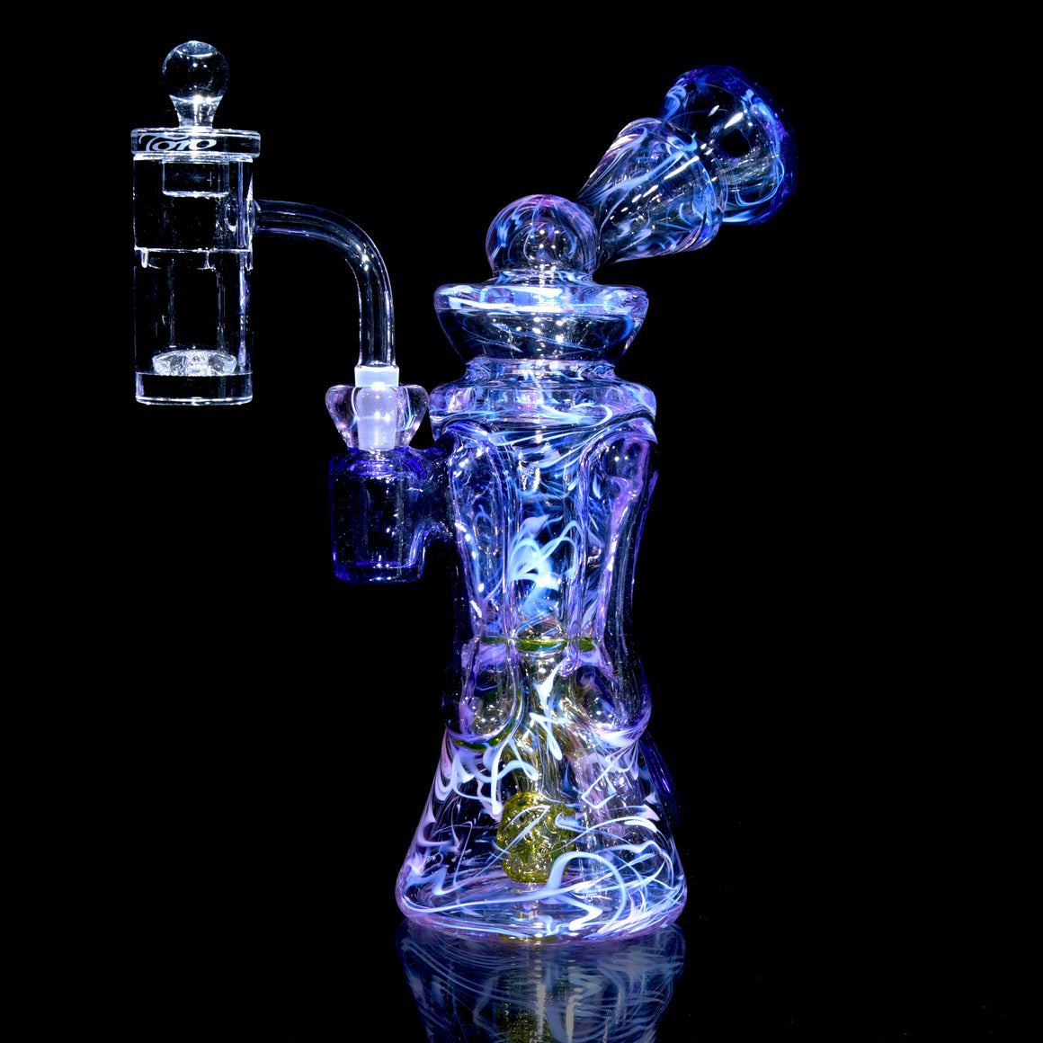25mm V2 Globstopper Auto-spinning Blender w/ 6mm thick base & Included Banger Flake - 10mm/90° Joint