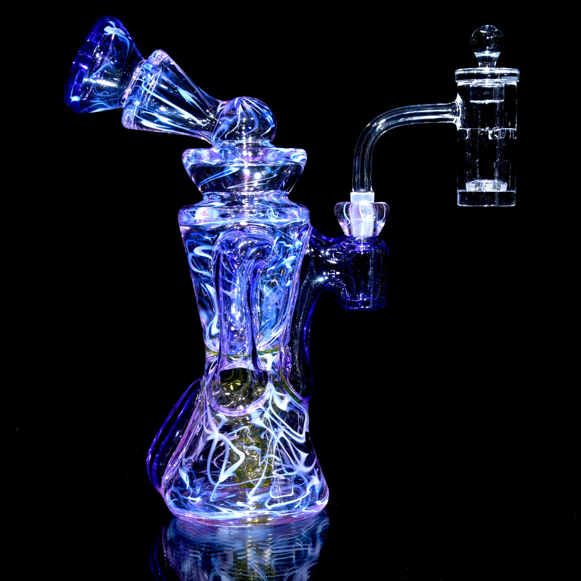 25mm V2 Globstopper Auto-spinning Blender w/ 6mm thick base & Included Banger Flake - 10mm/90° Joint