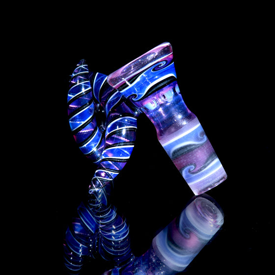 Fully-Worked Royal Jelly/Neptune/Moonstone Reversal 4-hole Slide w/ Double Crescent Handle - 18mm Male