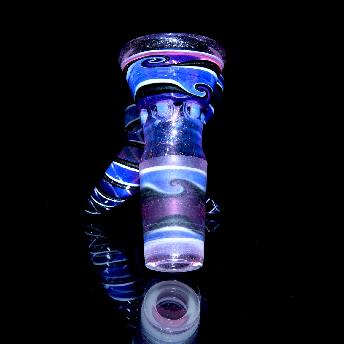 Fully-Worked Royal Jelly/Neptune/Moonstone Reversal 4-hole Slide w/ Double Crescent Handle - 18mm Male