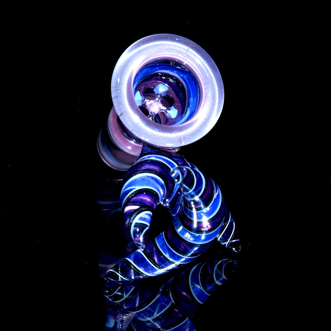Fully-Worked Royal Jelly/Neptune/Moonstone Reversal 4-hole Slide w/ Double Crescent Handle - 18mm Male