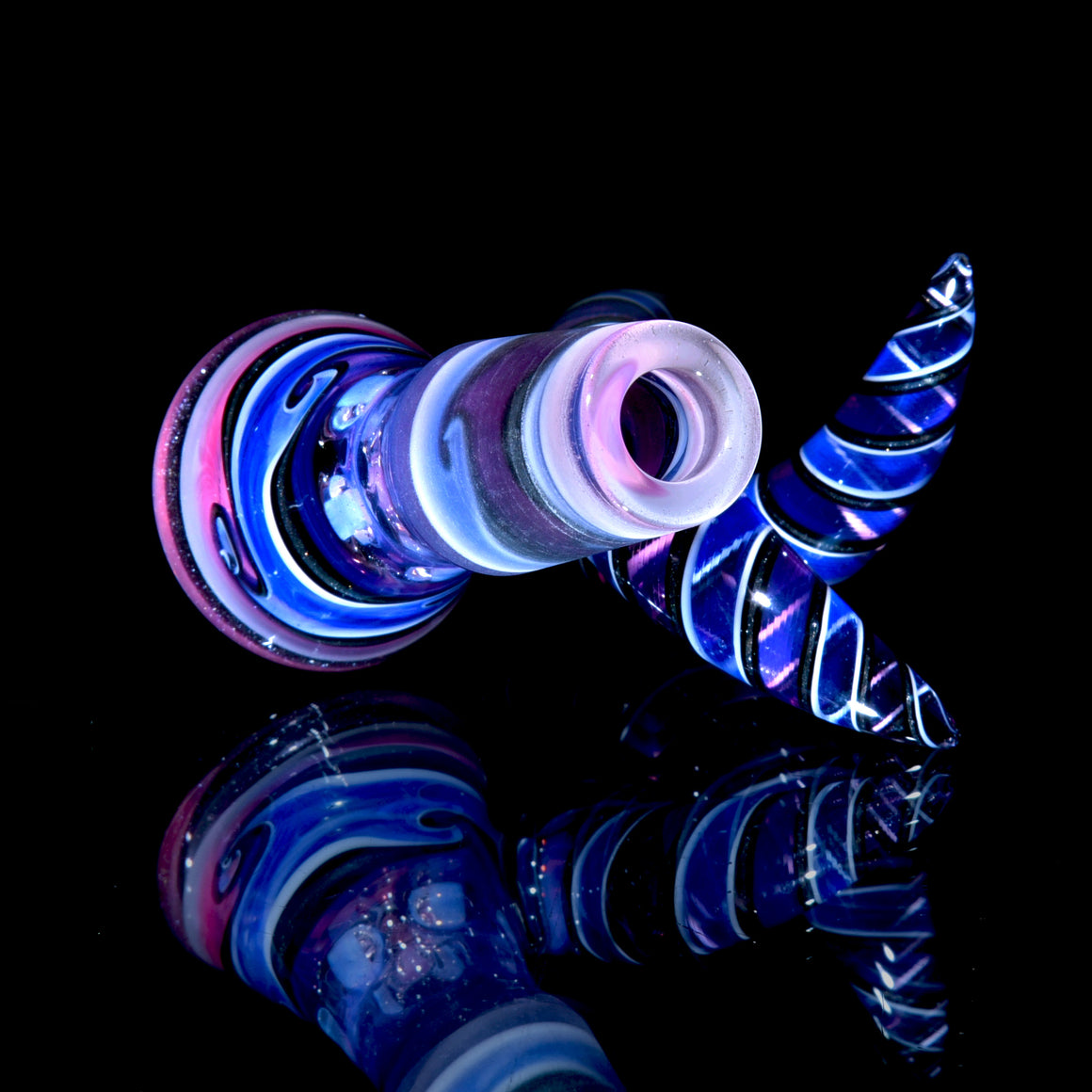 Fully-Worked Royal Jelly/Neptune/Moonstone Reversal 4-hole Slide w/ Double Crescent Handle - 18mm Male