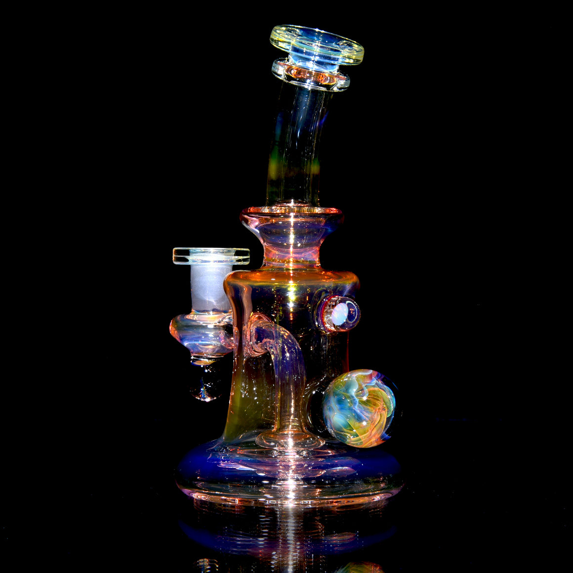 Fully-worked Fumed Banger Hanger w/ Fume Marble attachments - 10mm Female
