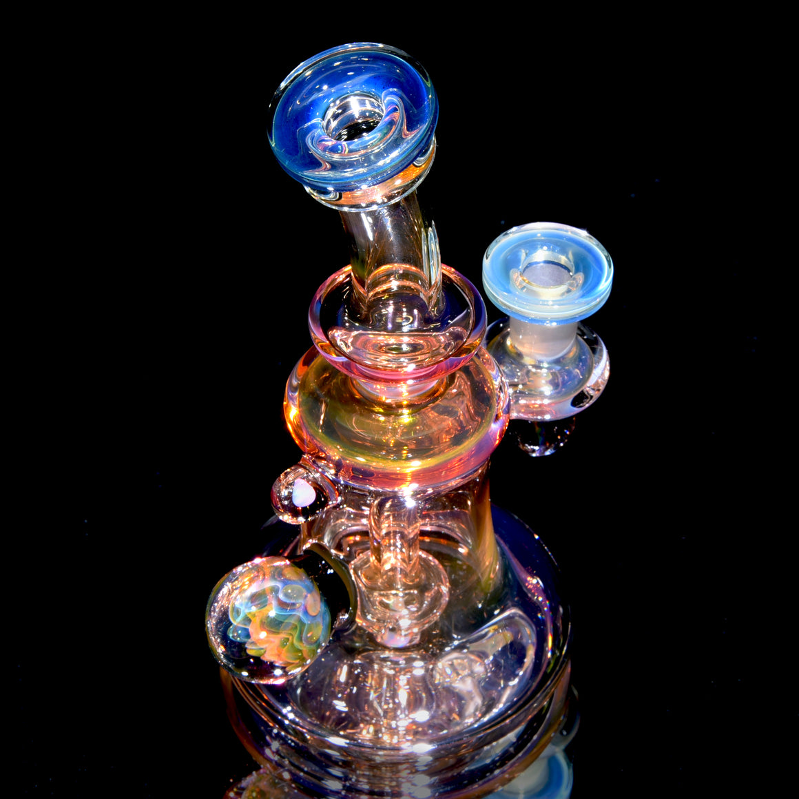 Fully-worked Fumed Banger Hanger w/ Fume Marble attachments - 10mm Female