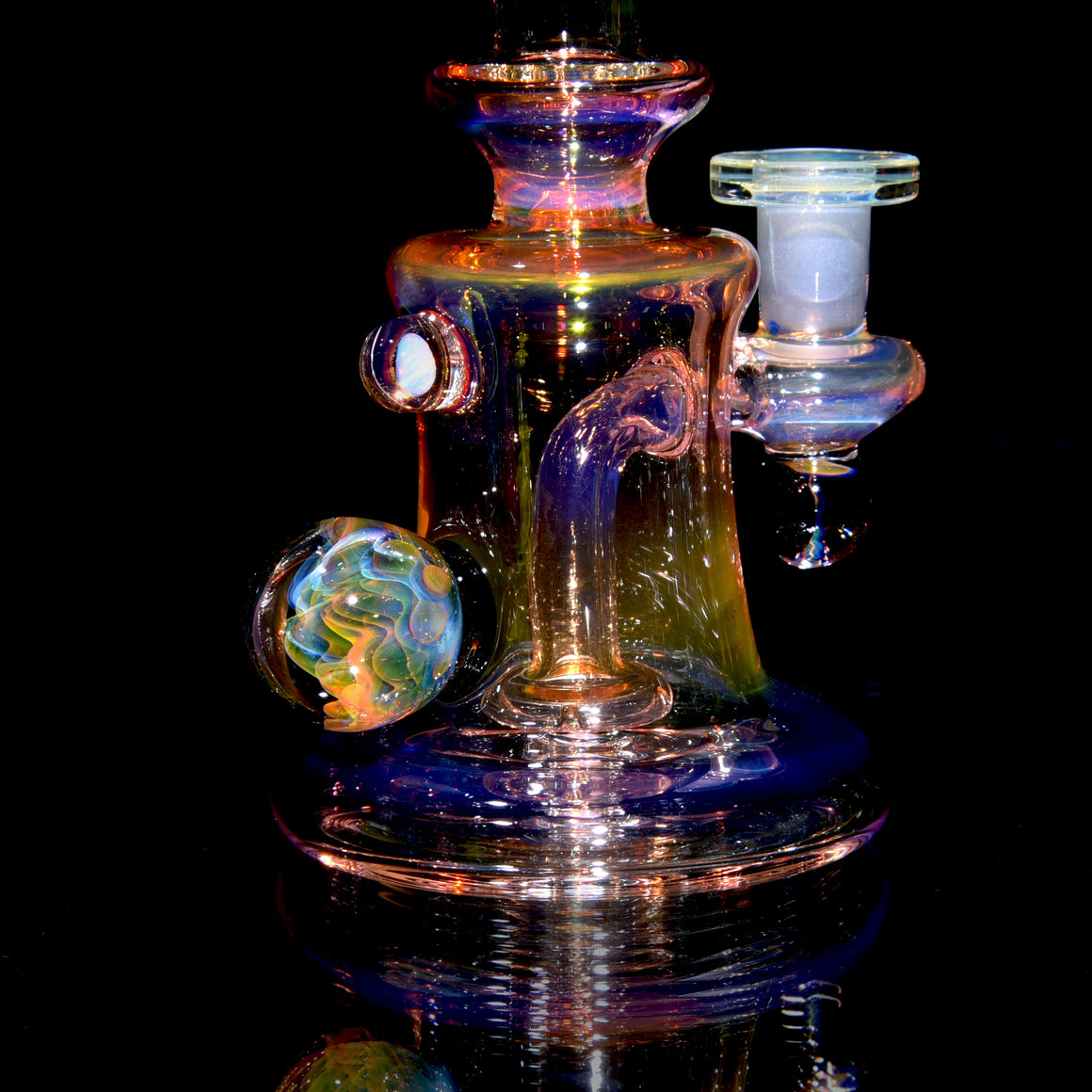 Fully-worked Fumed Banger Hanger w/ Fume Marble attachments - 10mm Female