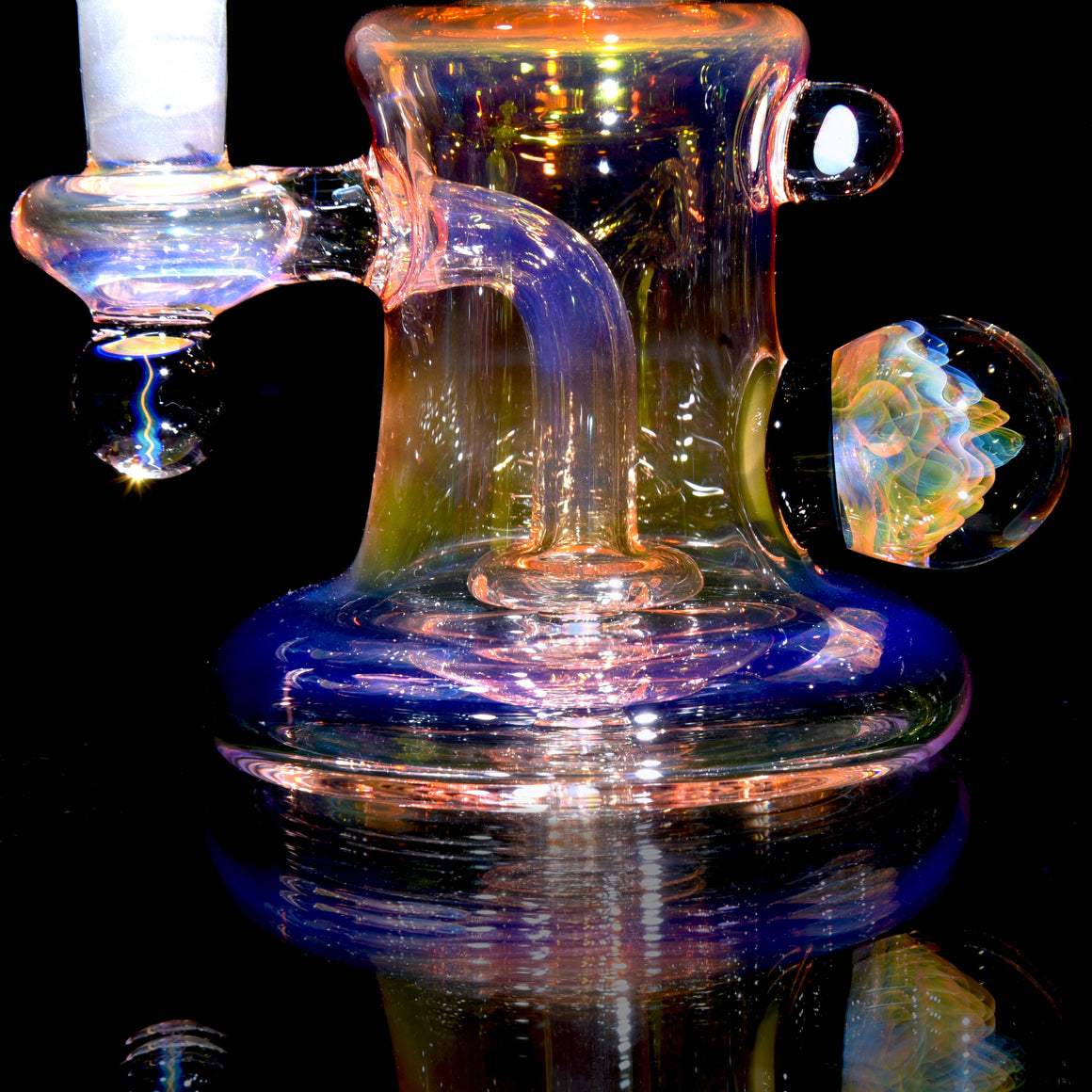 Fully-worked Fumed Banger Hanger w/ Fume Marble attachments - 10mm Female