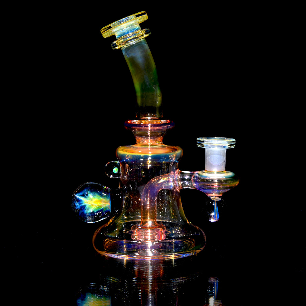 Fully-worked Fumed Banger Hanger w/ Fume Marble attachments - 10mm Female