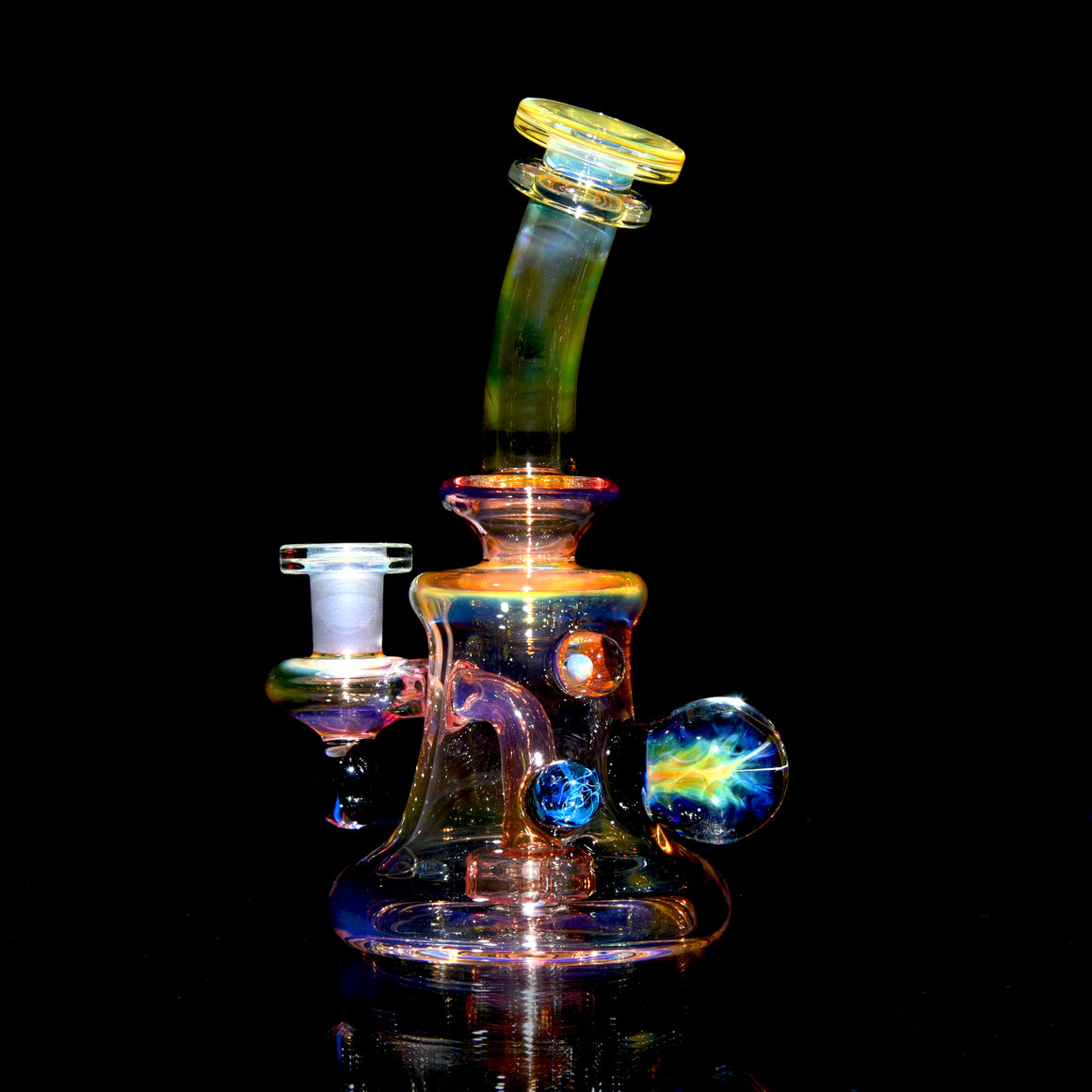 Fully-worked Fumed Banger Hanger w/ Fume Marble attachments - 10mm Female
