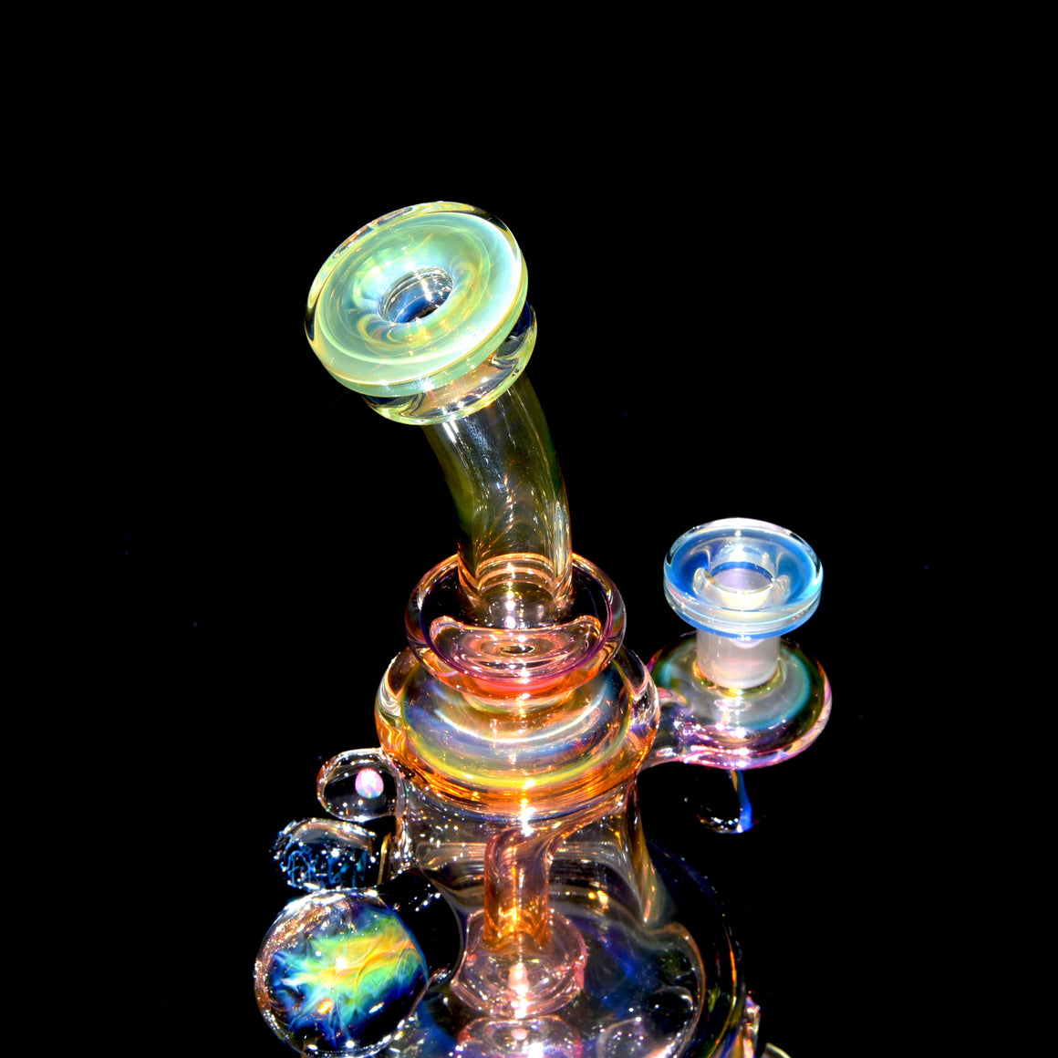 Fully-worked Fumed Banger Hanger w/ Fume Marble attachments - 10mm Female