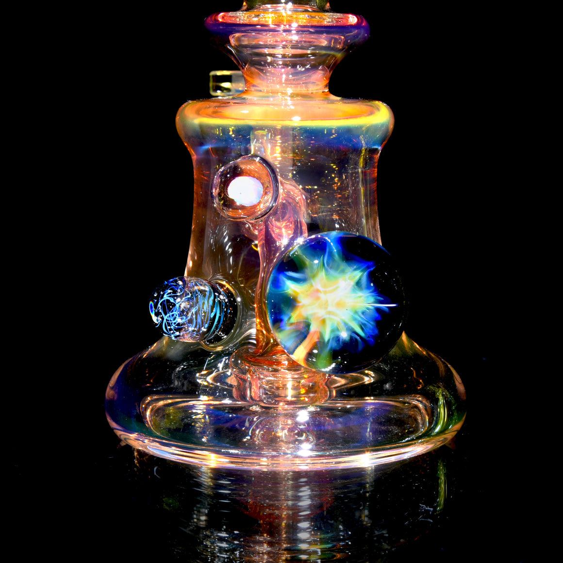 Fully-worked Fumed Banger Hanger w/ Fume Marble attachments - 10mm Female