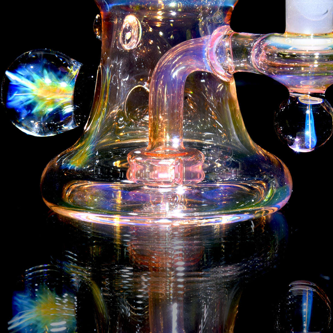 Fully-worked Fumed Banger Hanger w/ Fume Marble attachments - 10mm Female