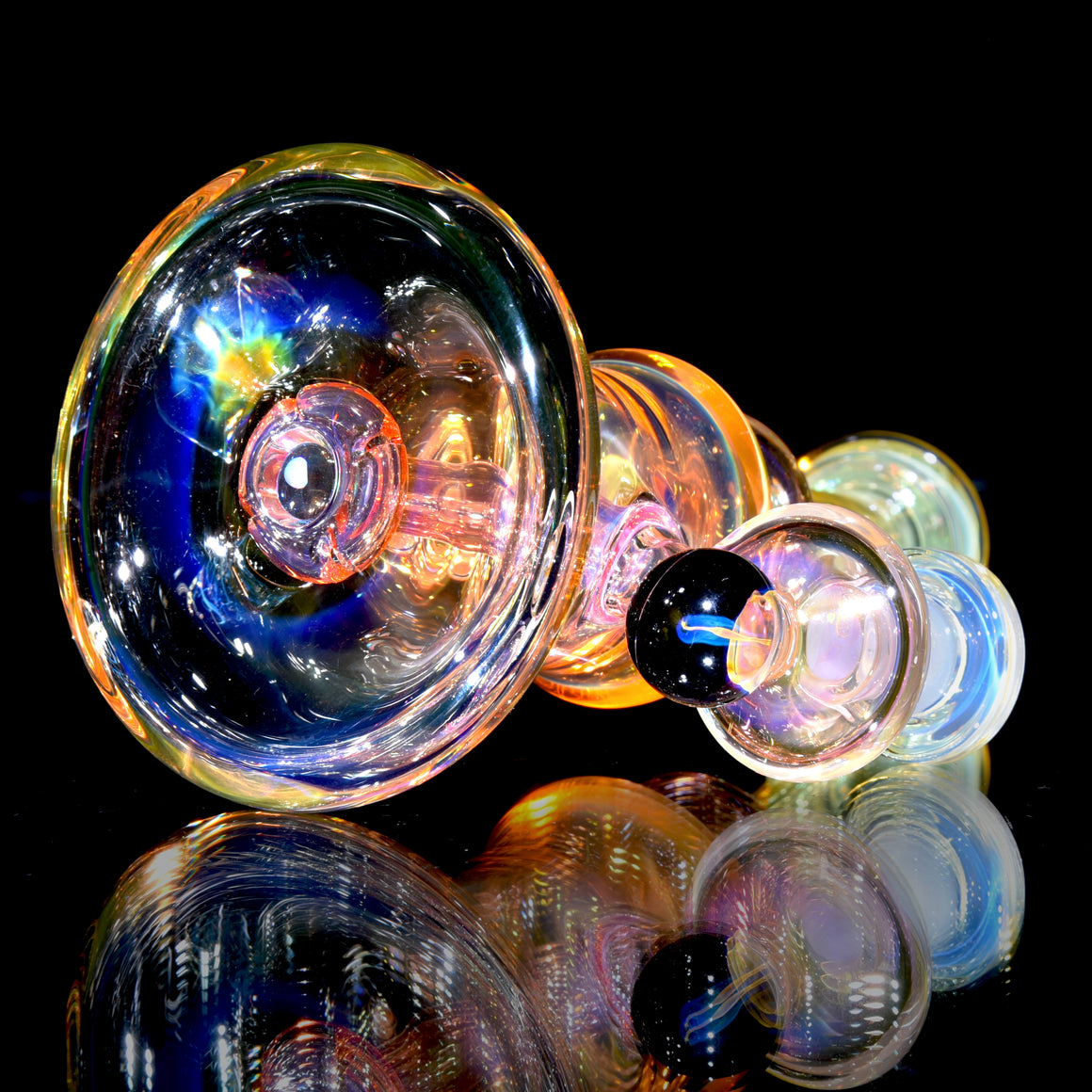 Fully-worked Fumed Banger Hanger w/ Fume Marble attachments - 10mm Female