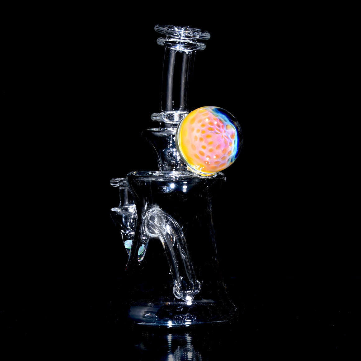 Fumed Wigwag Base Banger Hanger w/ Implosion & Opal Joint - 10mm Female