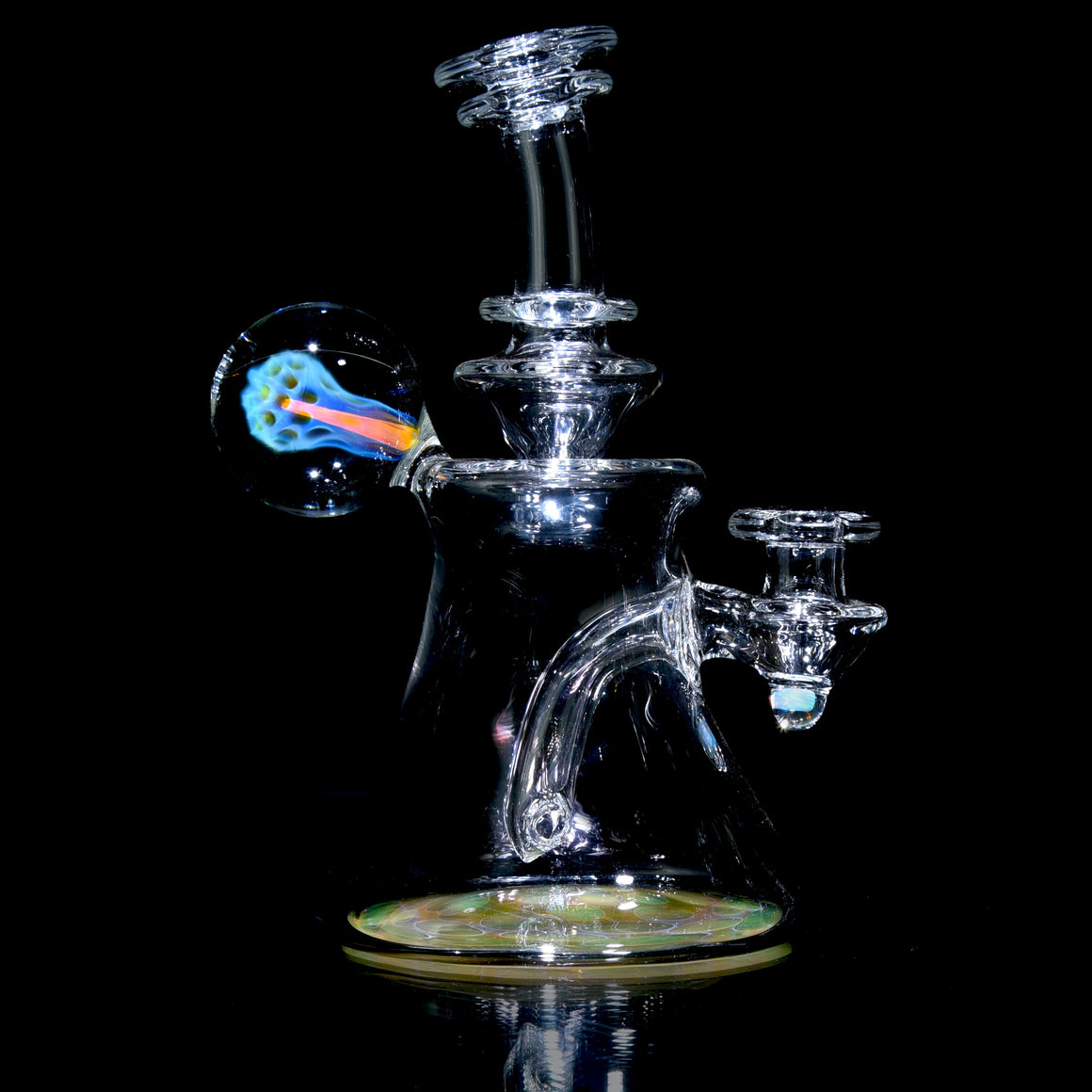 Fumed Honeycomb Base Banger Hanger w/ Implosion & Opal Joint - 10mm Female