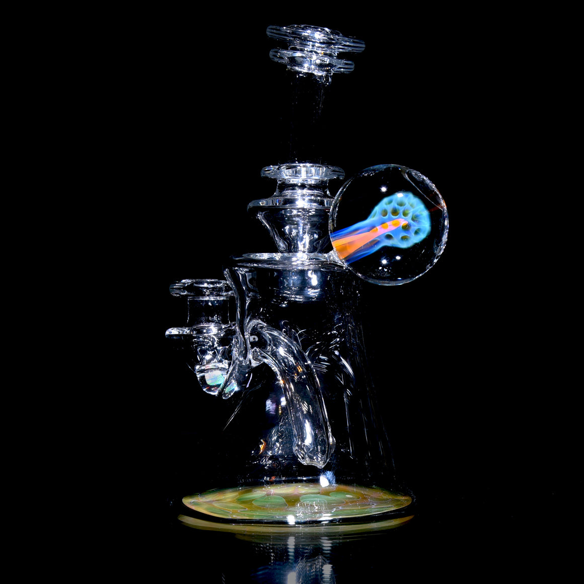 Fumed Honeycomb Base Banger Hanger w/ Implosion & Opal Joint - 10mm Female
