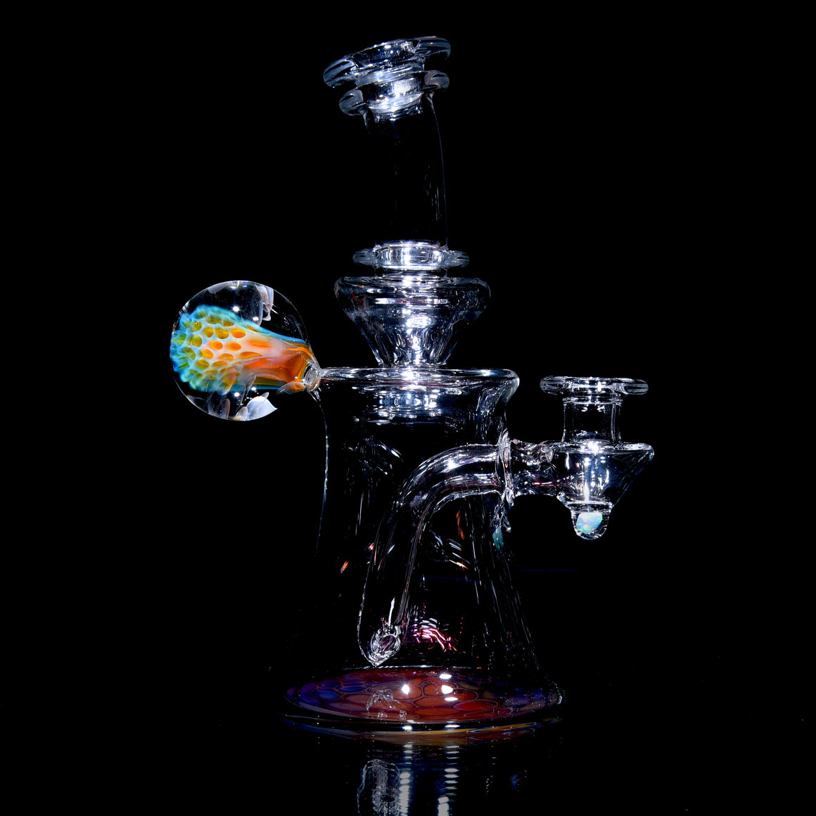 Fumed Honeycomb Base Banger Hanger w/ Implosion & Opal Joint - 10mm Female