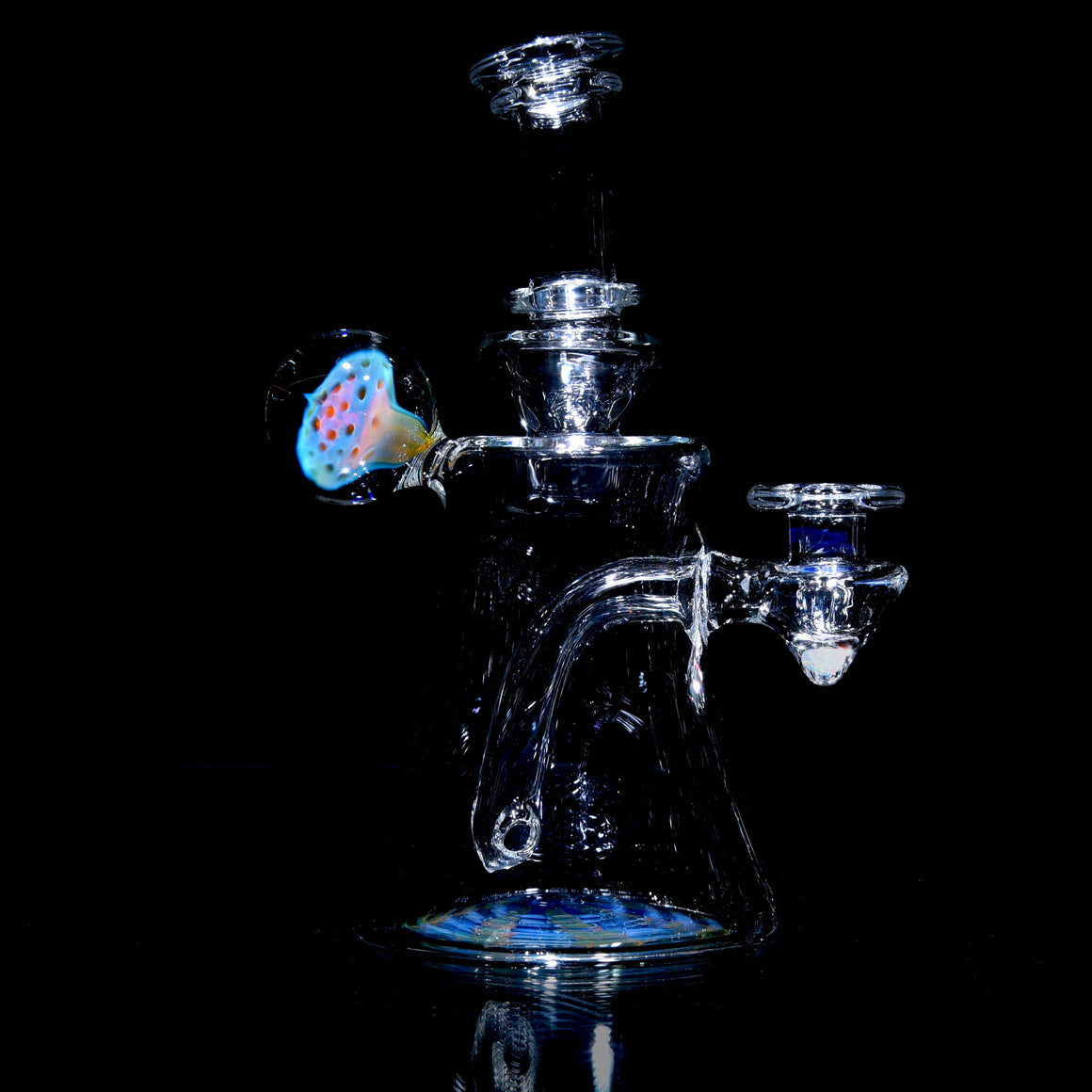 Fumed Wrap & Rake Base Banger Hanger w/ Implosion & Opal Joint - 10mm Female