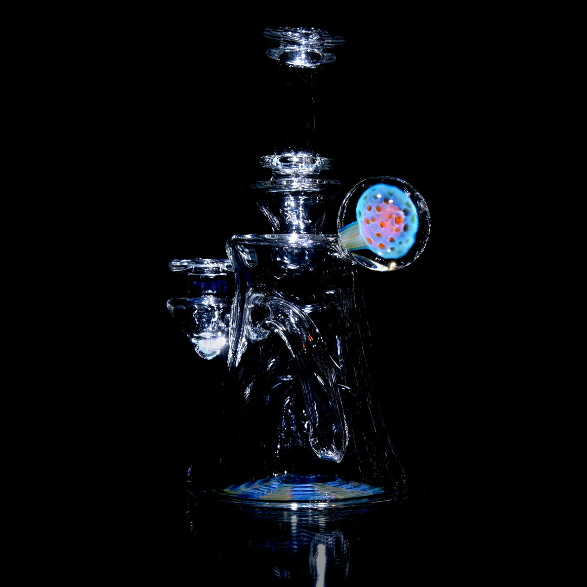 Fumed Wrap & Rake Base Banger Hanger w/ Implosion & Opal Joint - 10mm Female