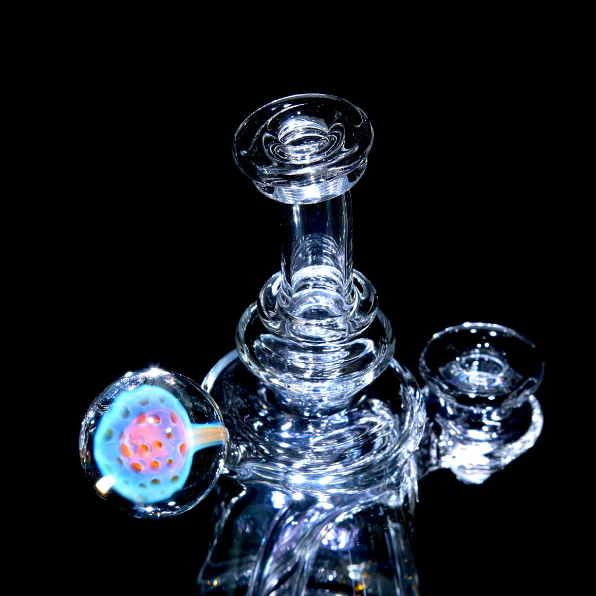 Fumed Wrap & Rake Base Banger Hanger w/ Implosion & Opal Joint - 10mm Female