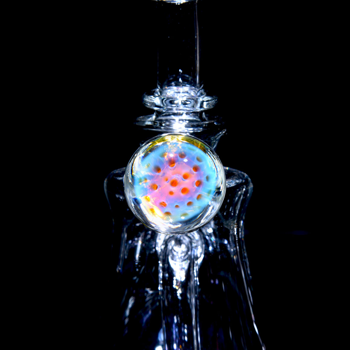 Fumed Wrap & Rake Base Banger Hanger w/ Implosion & Opal Joint - 10mm Female