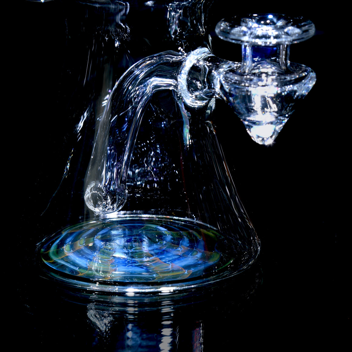 Fumed Wrap & Rake Base Banger Hanger w/ Implosion & Opal Joint - 10mm Female