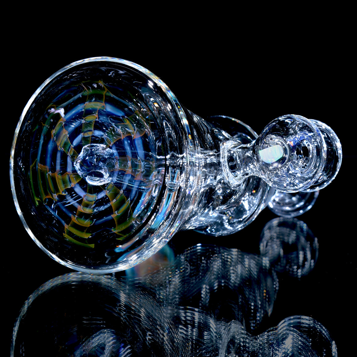Fumed Wrap & Rake Base Banger Hanger w/ Implosion & Opal Joint - 10mm Female