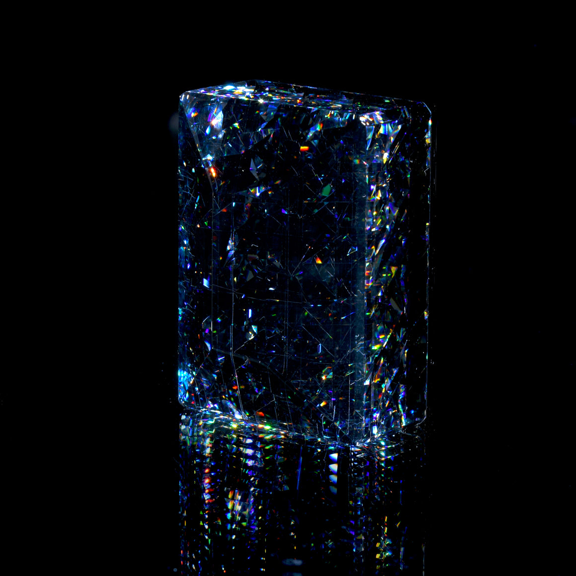 Coldworked Gemstone Paperweight w/ Jet Black Backing