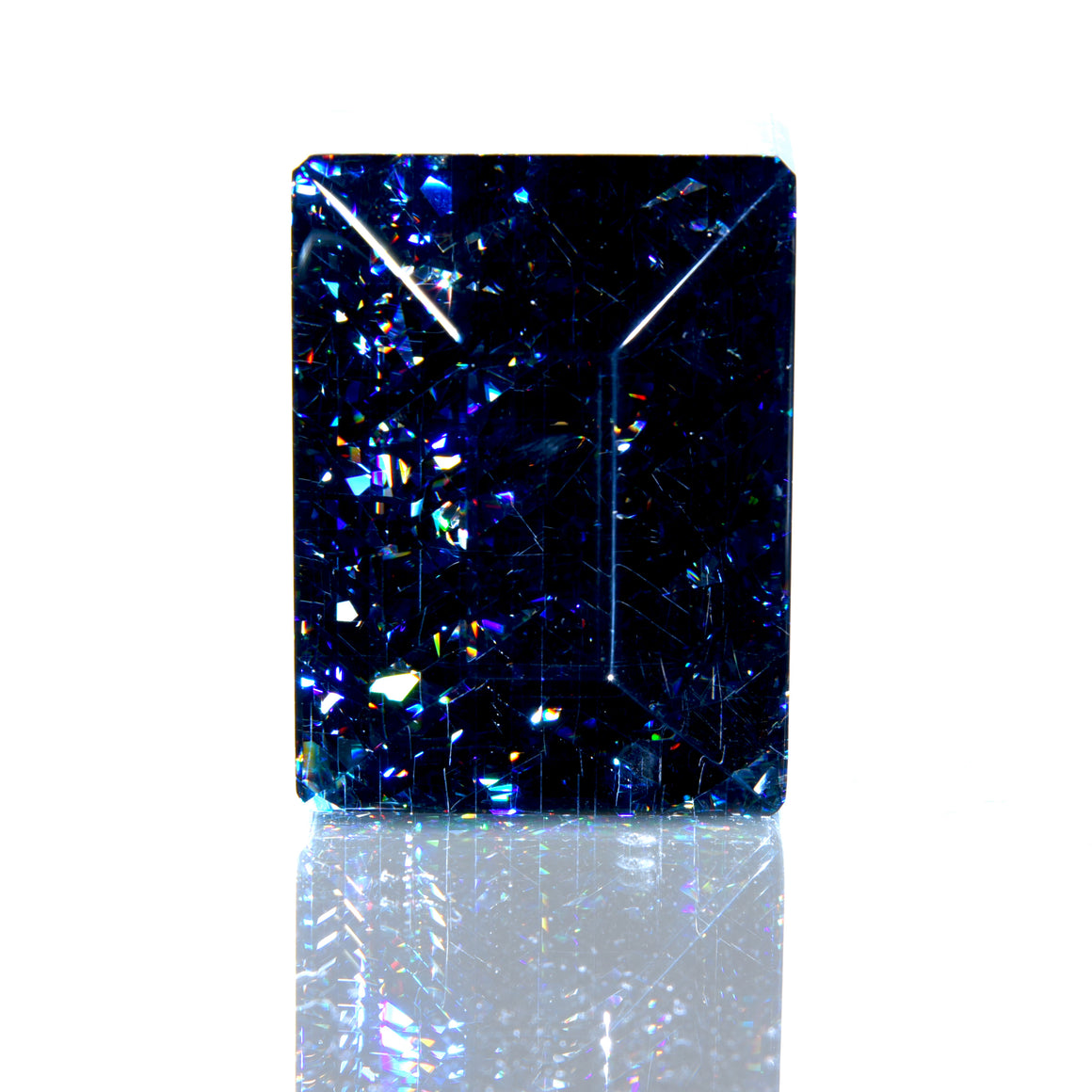 Coldworked Gemstone Paperweight w/ Jet Black Backing