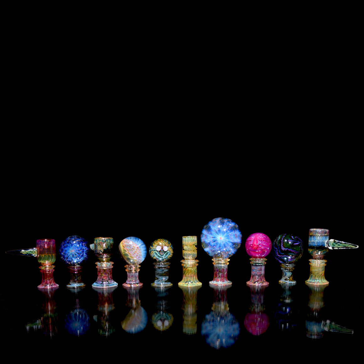 Fully-worked Fume Honeycomb Slide/Marble Stand - 10mm Female