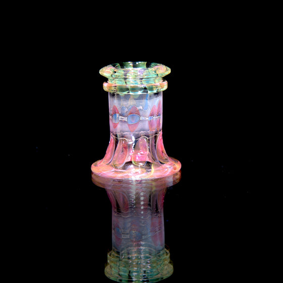 Fully-worked Fume Honeycomb Slide/Marble Stand - 14mm Female