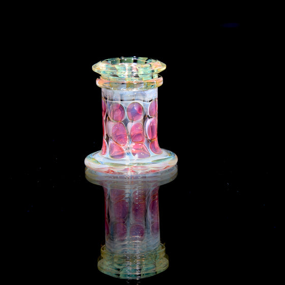 Fully-worked Fume Honeycomb Slide/Marble Stand - 14mm Female
