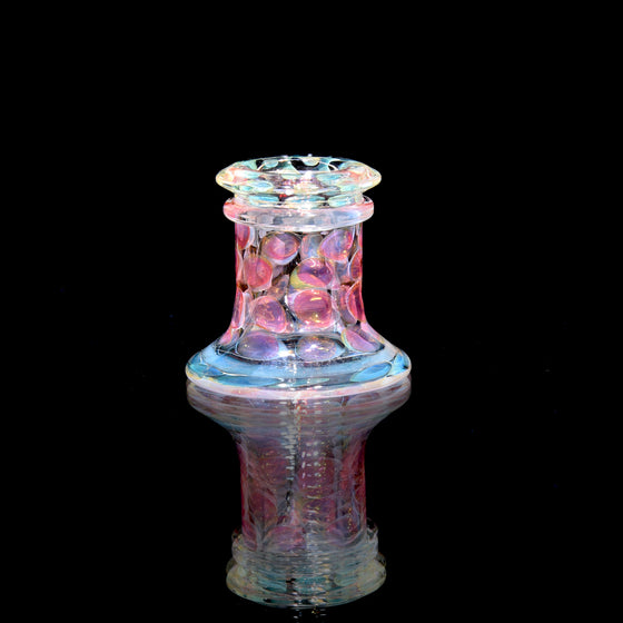 Fully-worked Fume Honeycomb Slide/Marble Stand - 14mm Female
