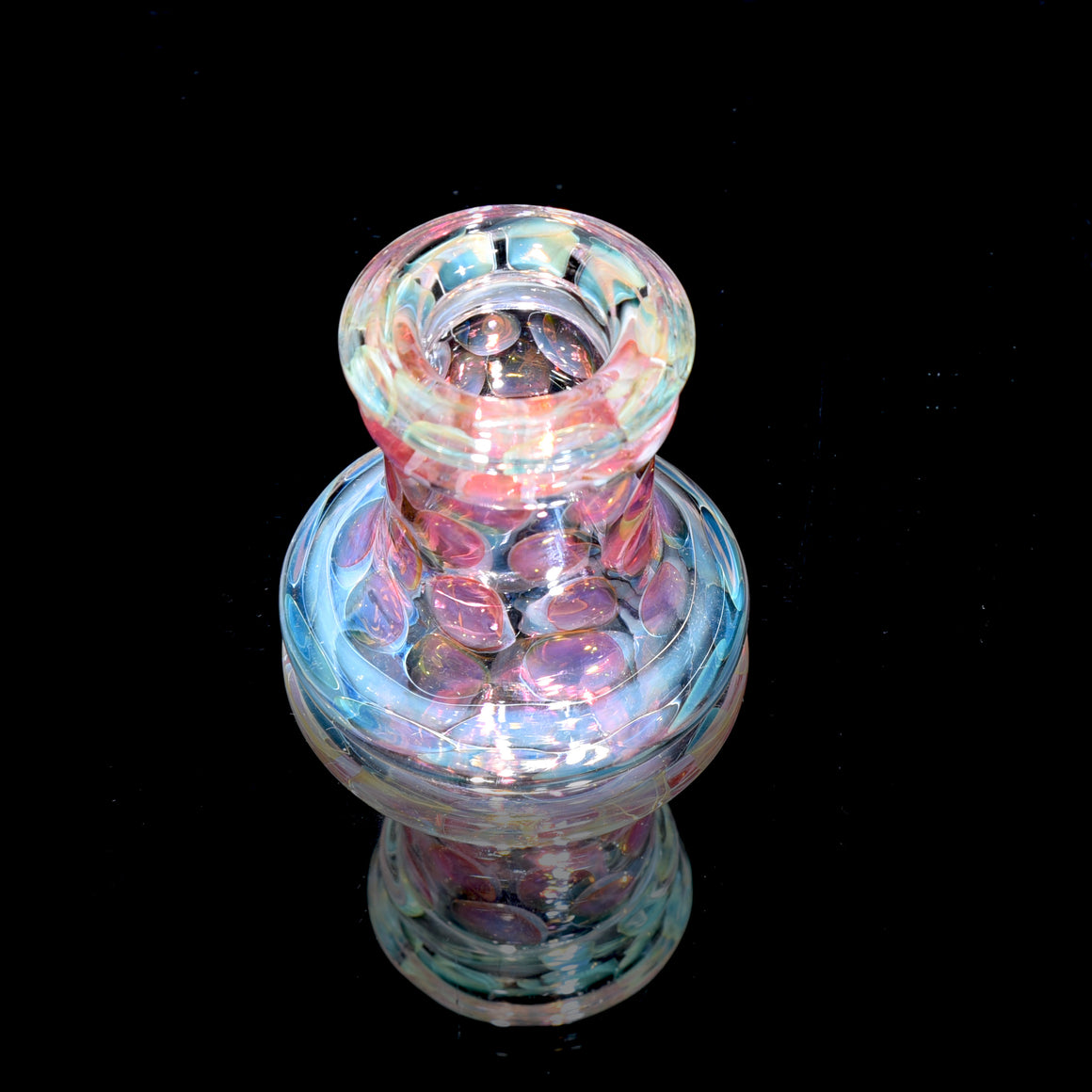 Fully-worked Fume Honeycomb Slide/Marble Stand - 14mm Female