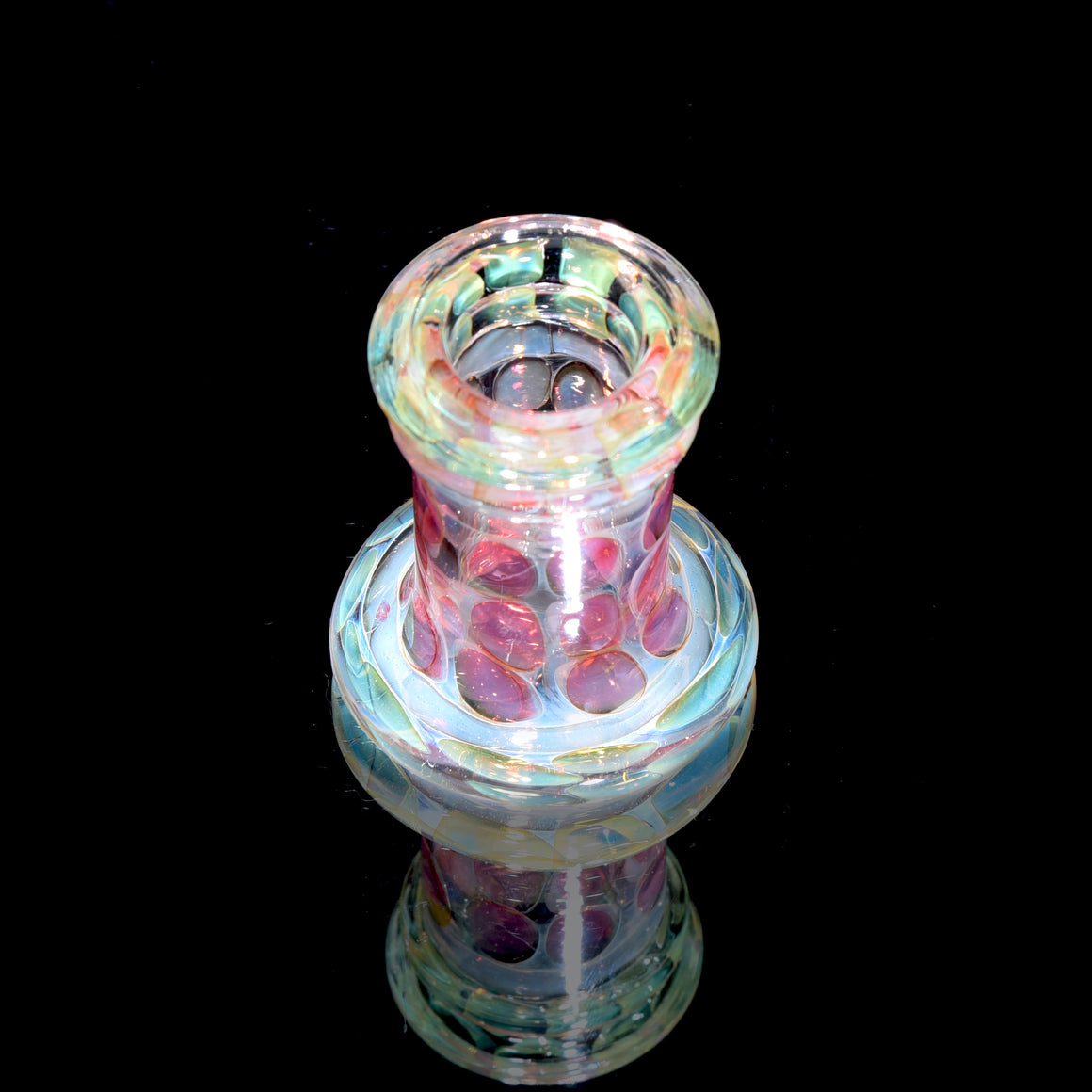 Fully-worked Fume Honeycomb Slide/Marble Stand - 14mm Female