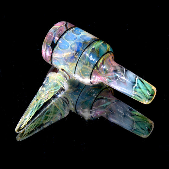 Fully-worked Fume Honeycomb Slide w Lattice Horn - 14mm Male